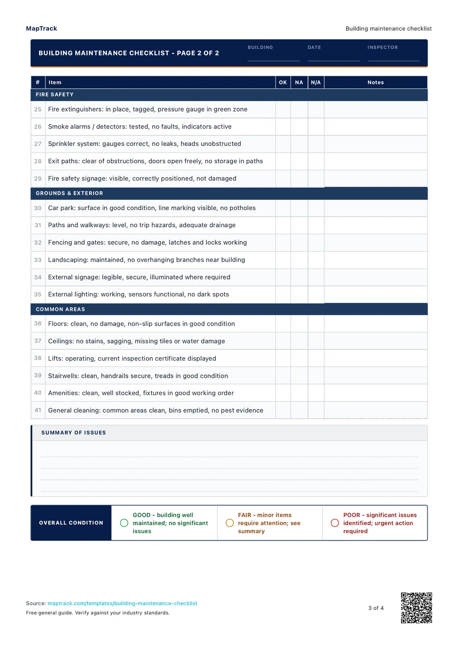 Building Maintenance Checklist | Free 41-Point PDF