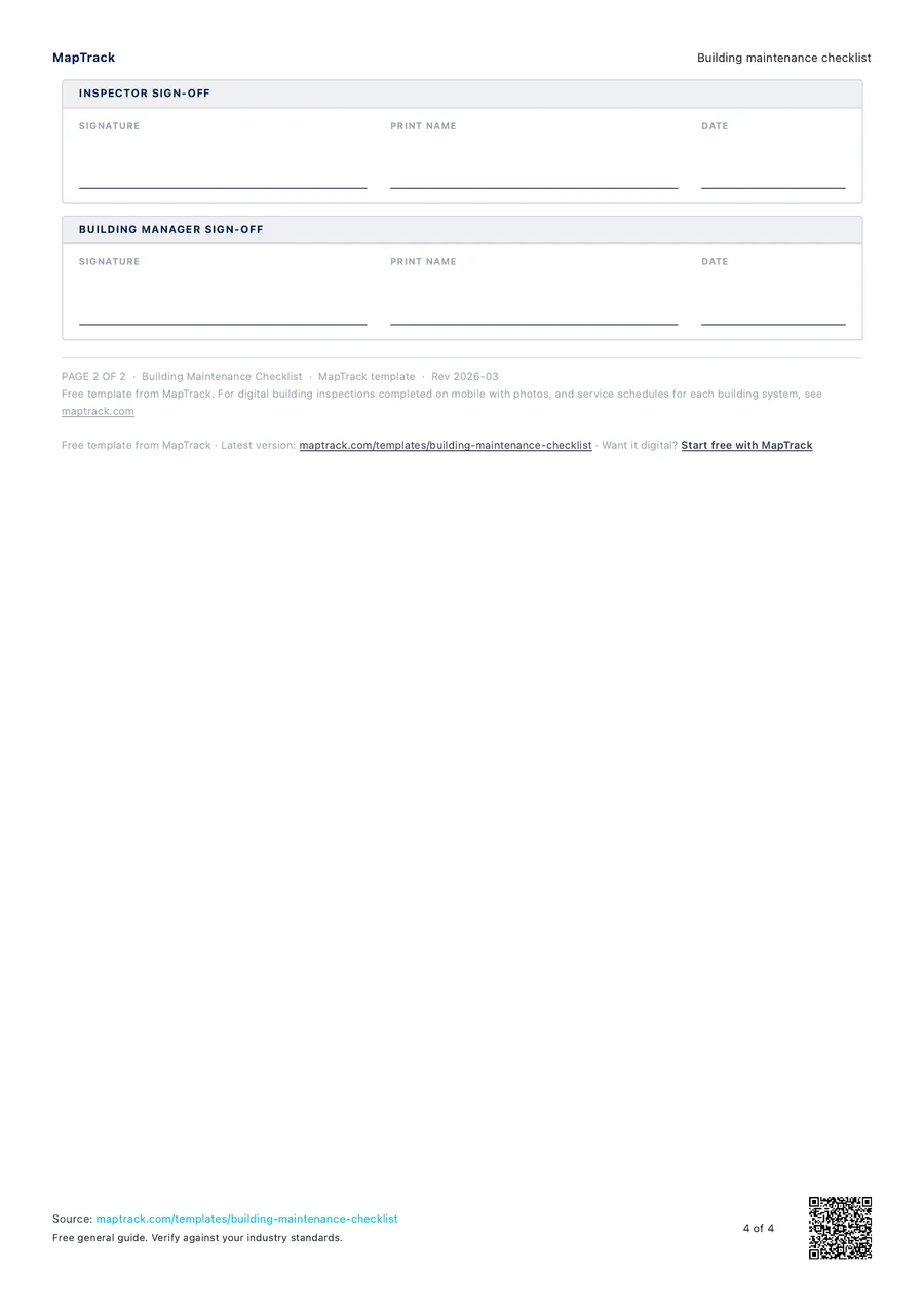 Building Maintenance Checklist | Free 41-Point PDF